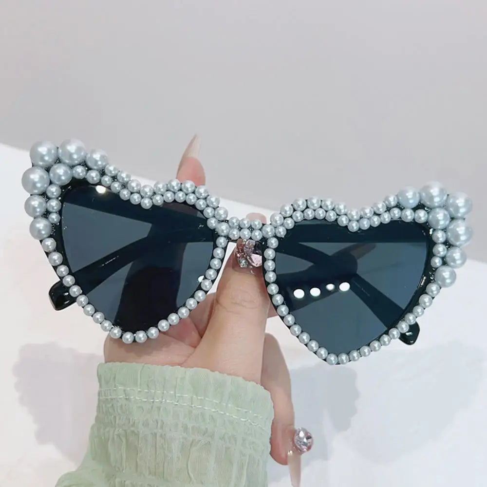 RBB Luxury Diamond Frame Heart Shape Sunglasses – Large UV400 Protection for Women