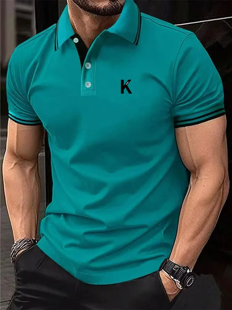 RBB 2025 Men’s Classic Short Sleeve Polo Shirt – Summer Casual Button Lapel Tee, Super Large S-3XL