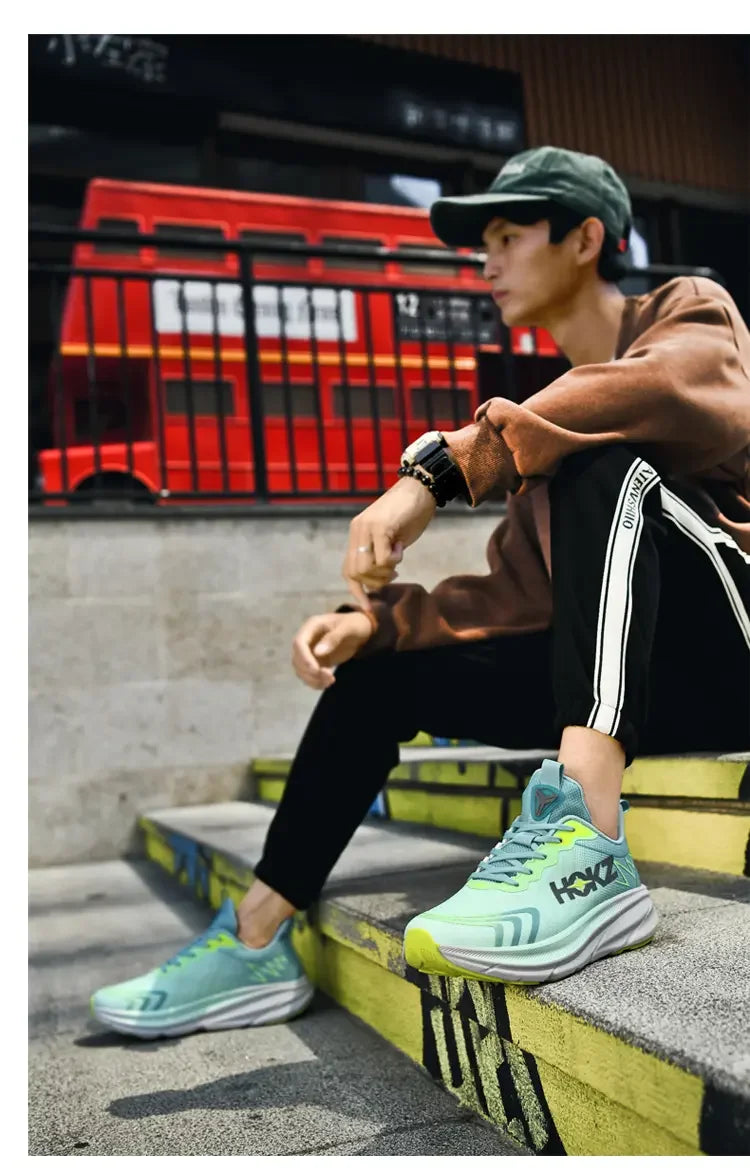 Men’s Breathable Mesh Running Shoes with Thick Soft Sole – High-Quality Outdoor Sports Sneakers