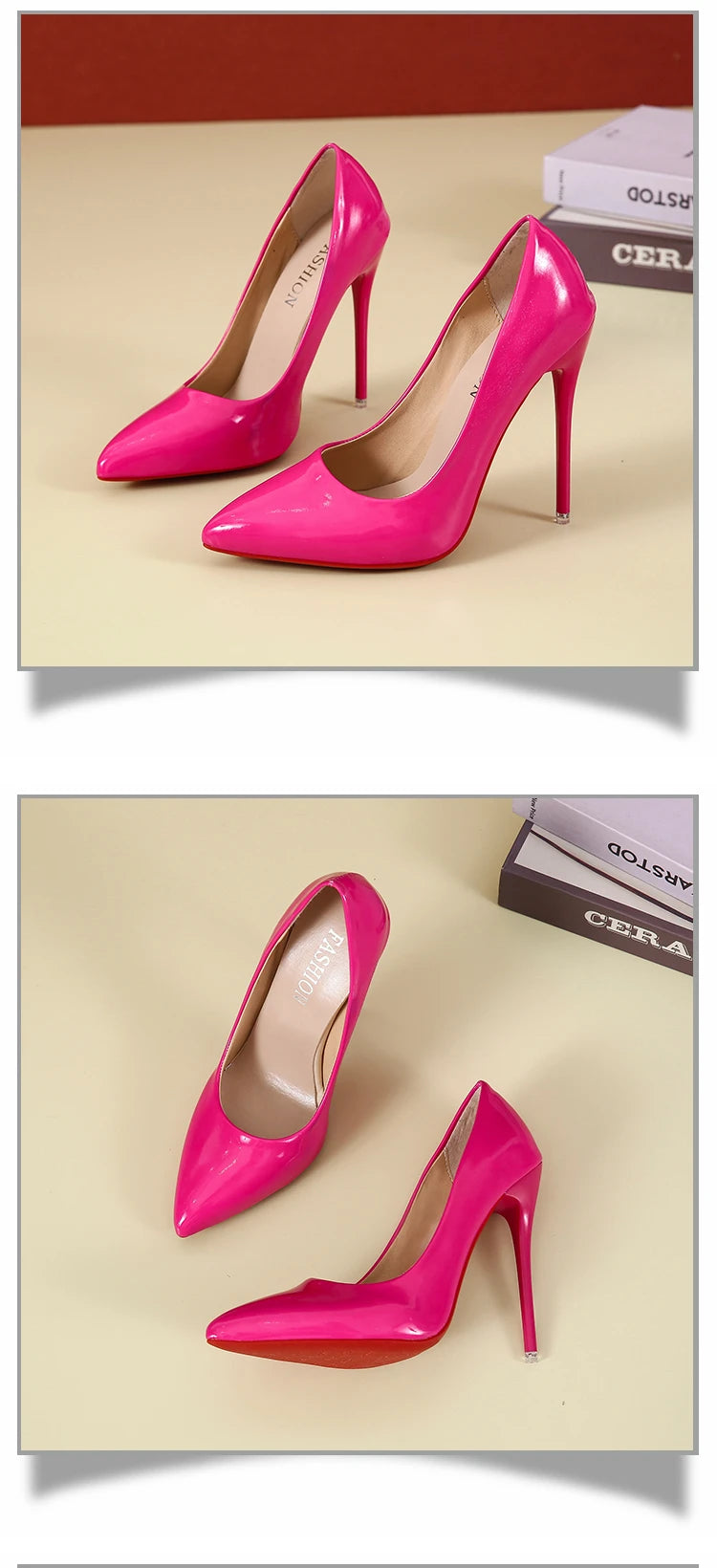 RBB 12cm Colorful Patent Leather Stiletto Pumps - Women's Size 45