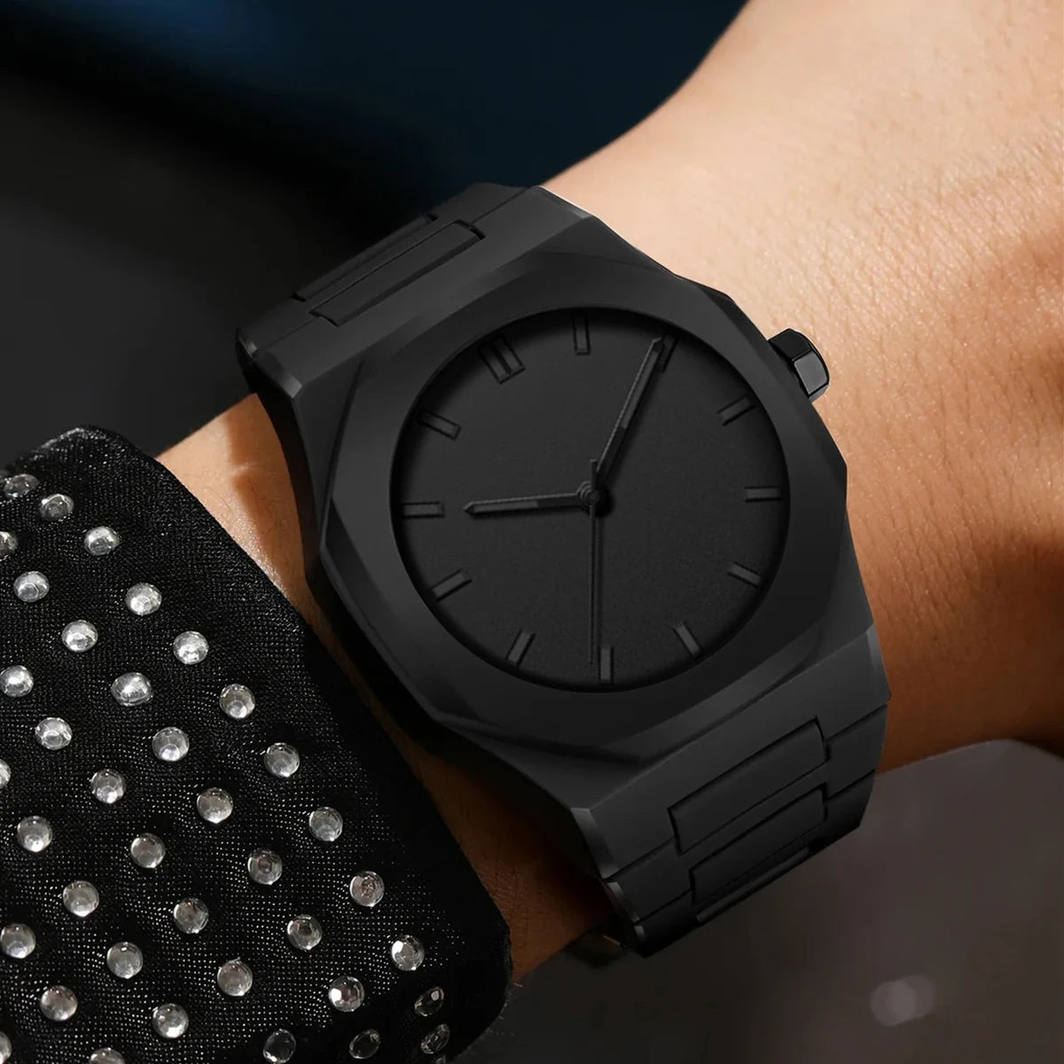 RBB Men’s Silicone Quartz Sports Watch – Creative Arabic Digital Dial, Black