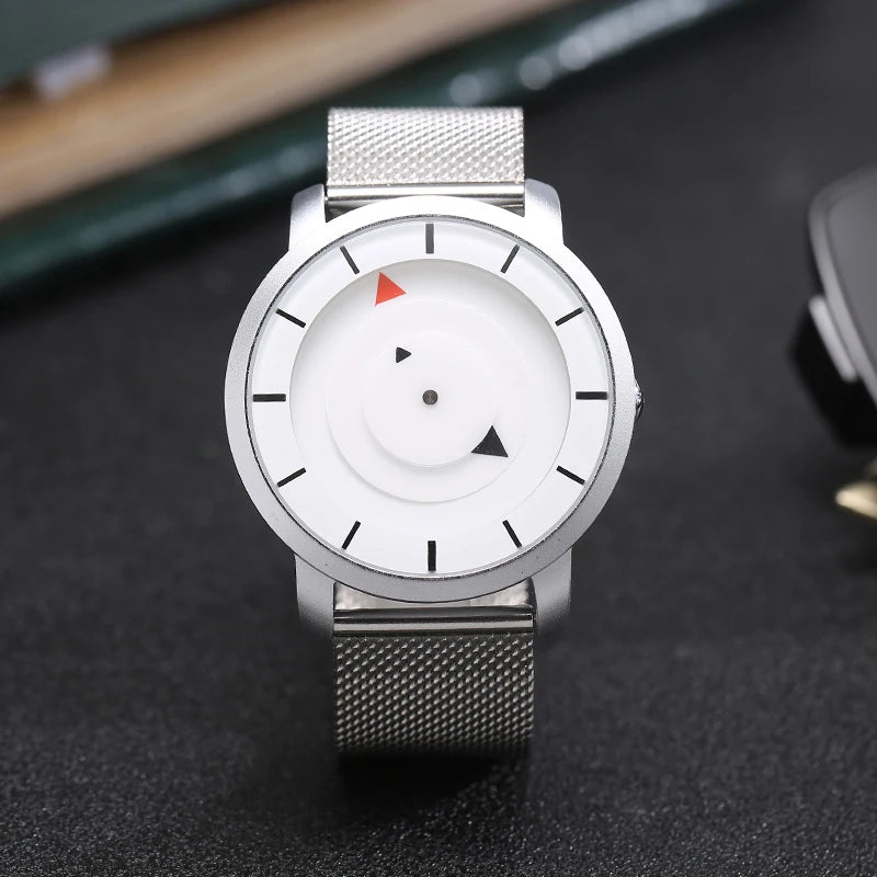 RBB Minimalist Unisex Quartz Watch – Conceptual Dial & Simple Design for Men & Women