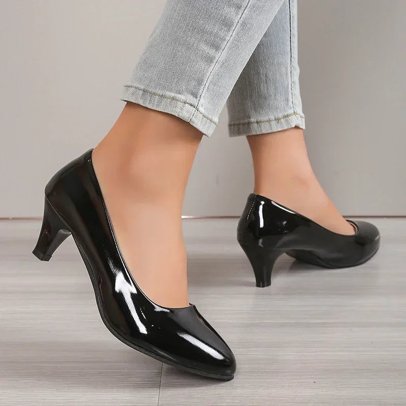RBB Women’s Nude Pumps – Shallow Toe Low Heels for Office, Wedding & Party