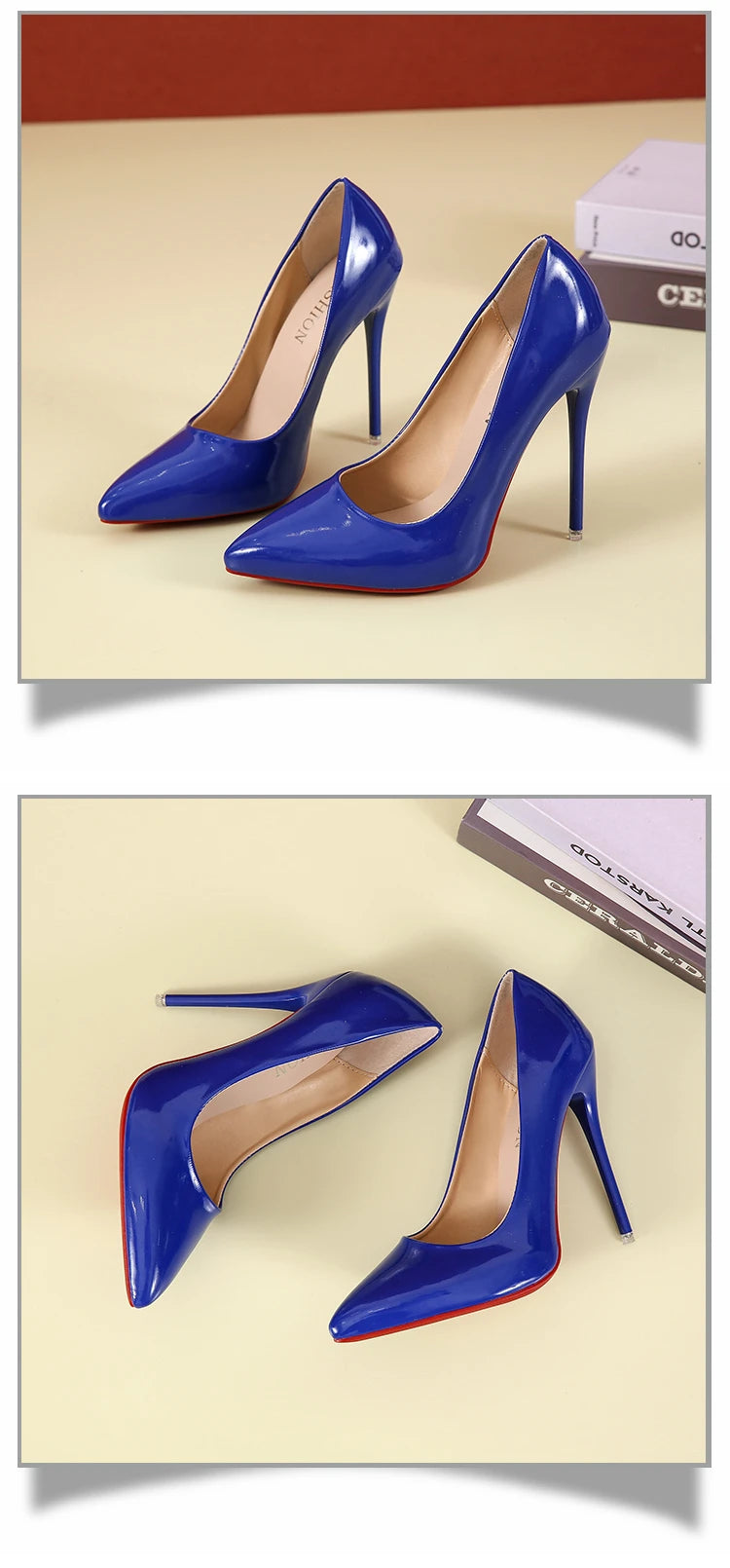 RBB 12cm Colorful Patent Leather Stiletto Pumps - Women's Size 45