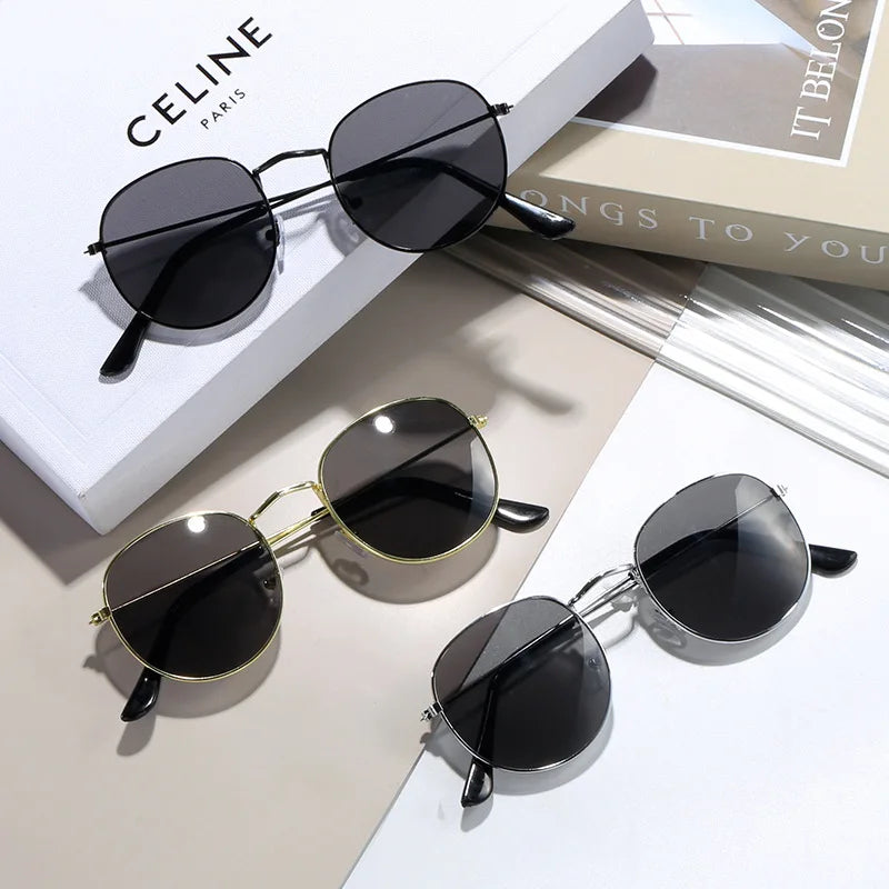 RBB Retro Oval Metal Sunglasses – Women’s Classic Small Frame Designer Eyewear