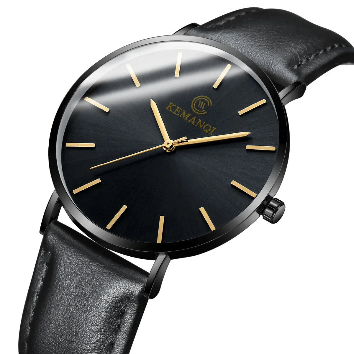 RBB Ultra-Thin Men's Quartz Watch – Minimalist Design, Leather Strap, Business Casual Style