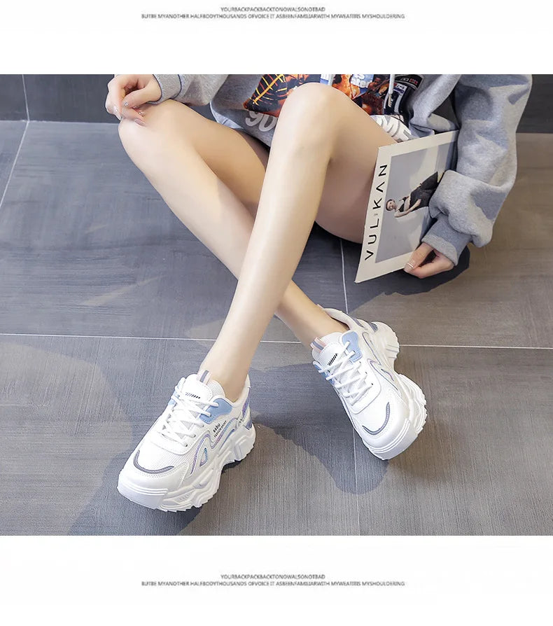 2024 Women’s Breathable Platform Sports Sneakers — Lightweight Casual Running Shoes