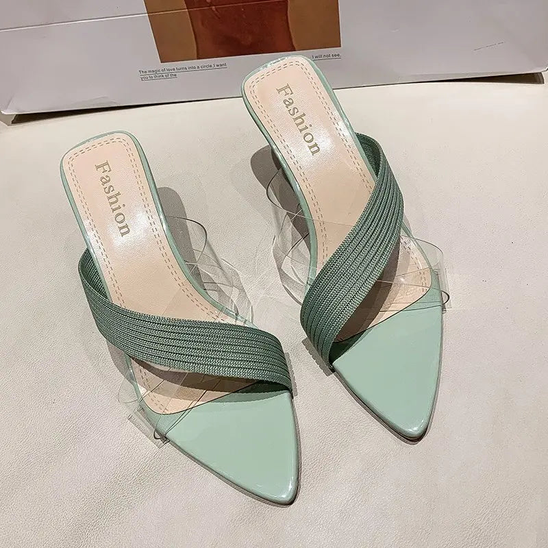 RBB Women’s Summer Pumps & Slides 2024 – Sexy Slip-On High Heels in Yellow, Green, Beige