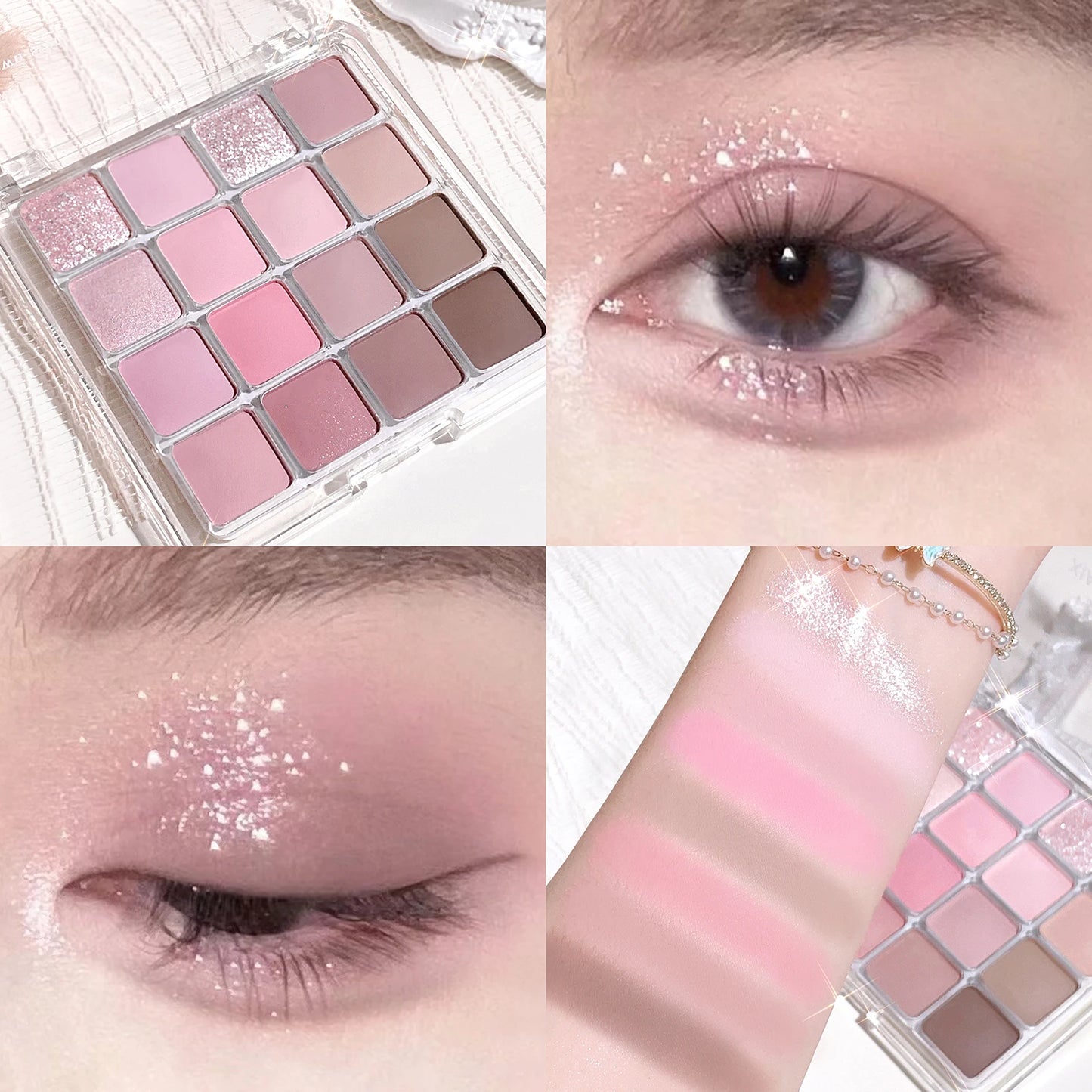 Sixteen-Color Sunset Magic Eye Shadow Palette – Pearlescent & Matte Earth Tones | Korean Makeup Essentials