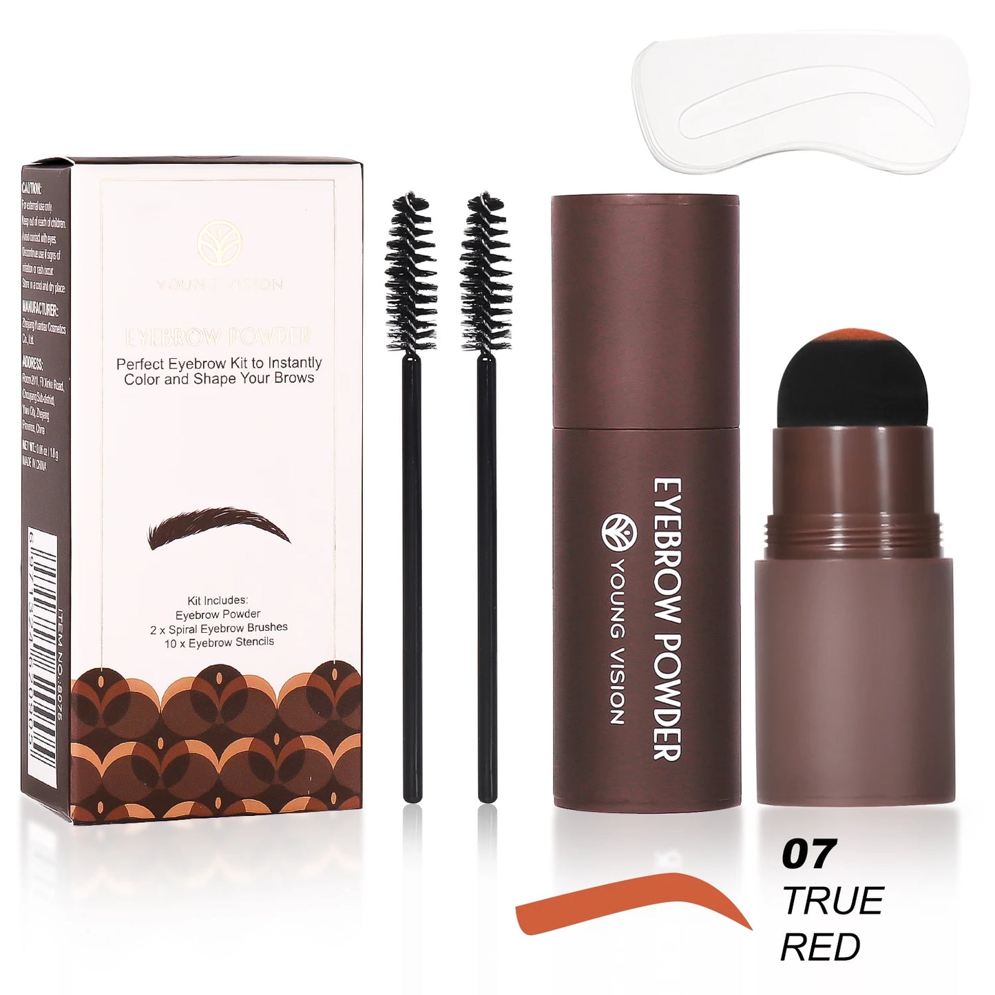 Eyebrow Stamp Stencil Kit – 1 Pc Long-Lasting Waterproof Brow Shaping Set with 10 Stencils