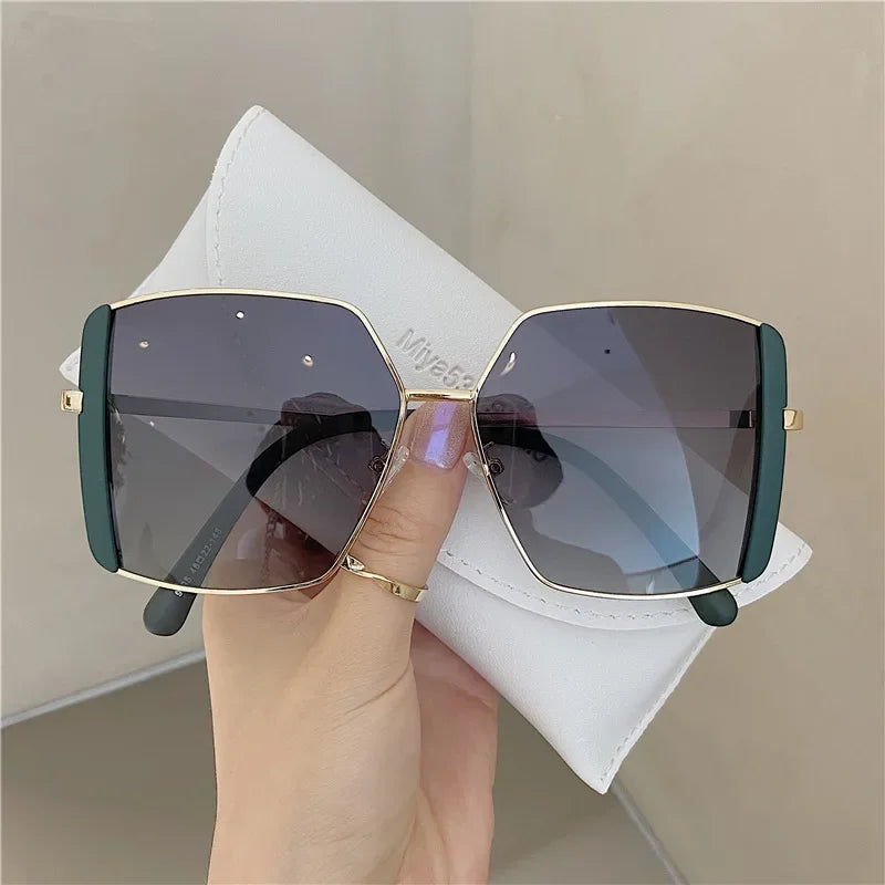 RBB Fashion Square Sunglasses – Women’s UV400 Designer Metal Eyewear