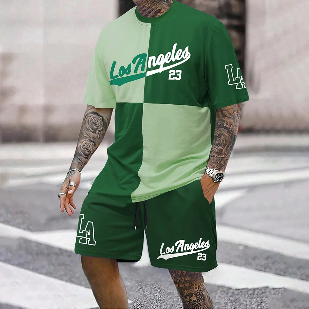 RBB 2024 New Fashion 3D Printed Men’s Oversized Short Sleeve Shorts Suit – Summer Casual Sportswear
