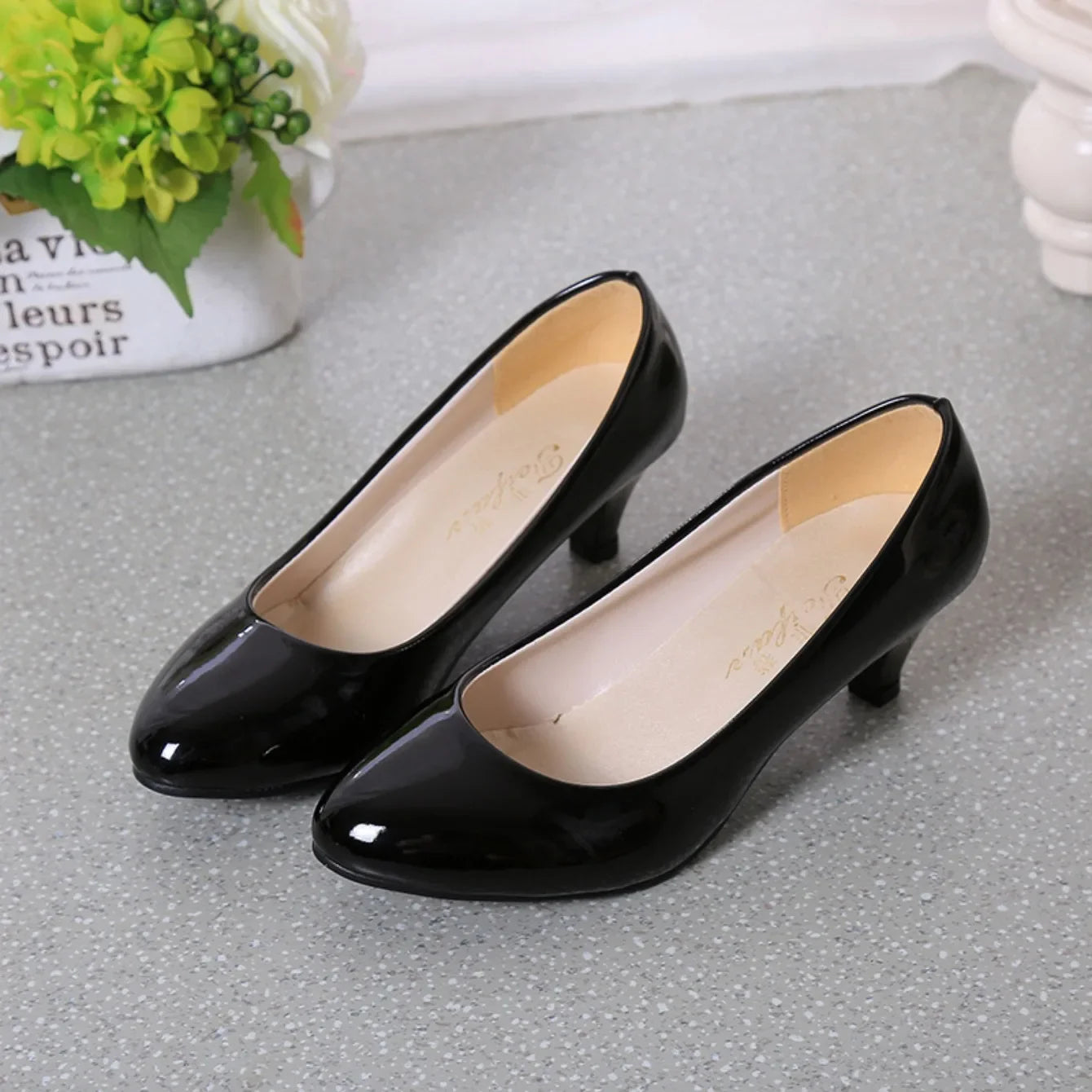 RBB Women’s Nude Pumps – Shallow Toe Low Heels for Office, Wedding & Party