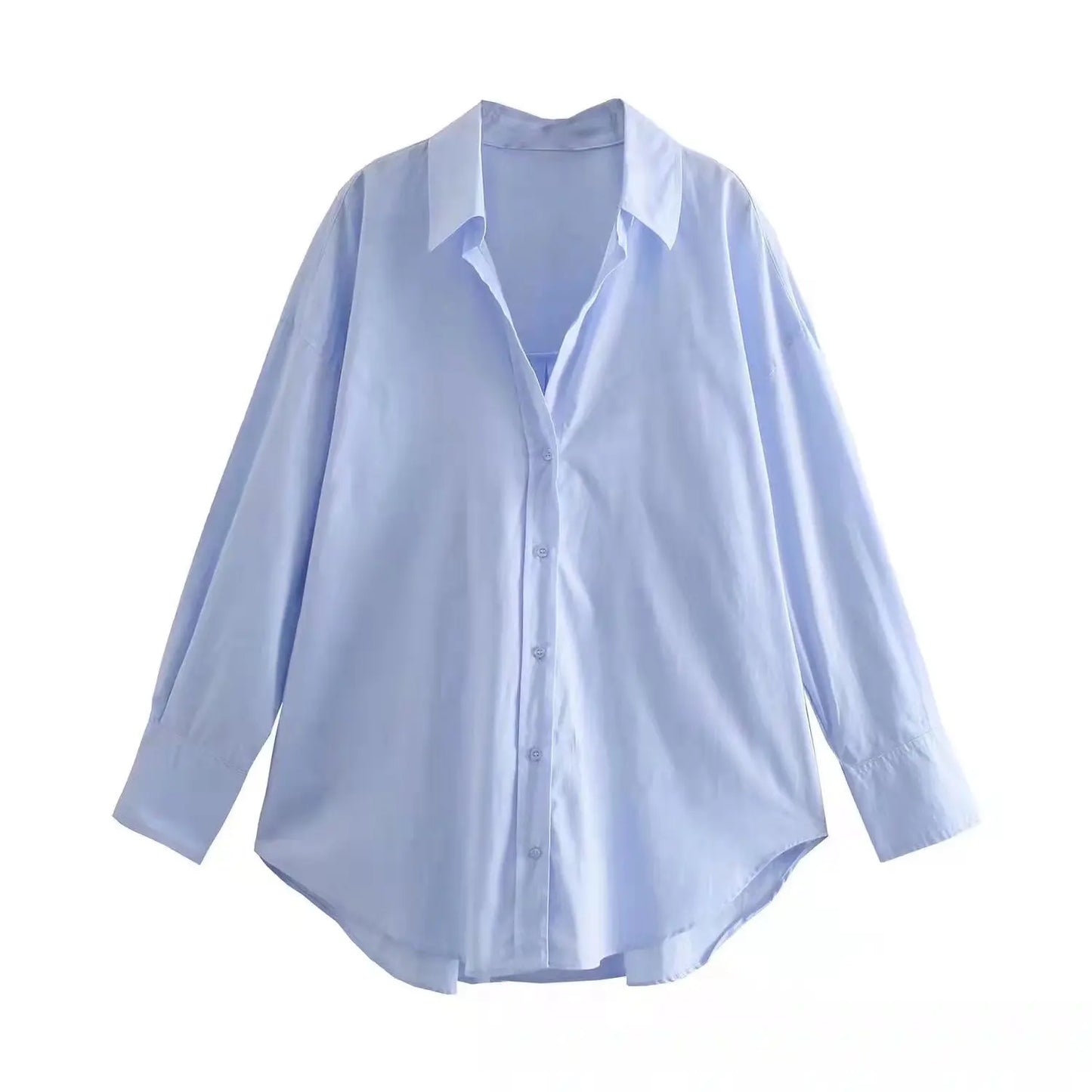 RBB Women's Multicolor Oversized Shirt – Long Sleeve Button-Up Streetwear Blouse (Summer Collection)
