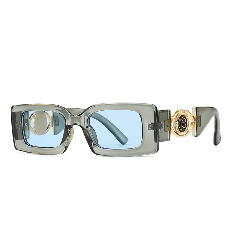 RBB Vintage Rectangle Sunglasses – Luxury Black Square UV400 Eyewear for Men & Women