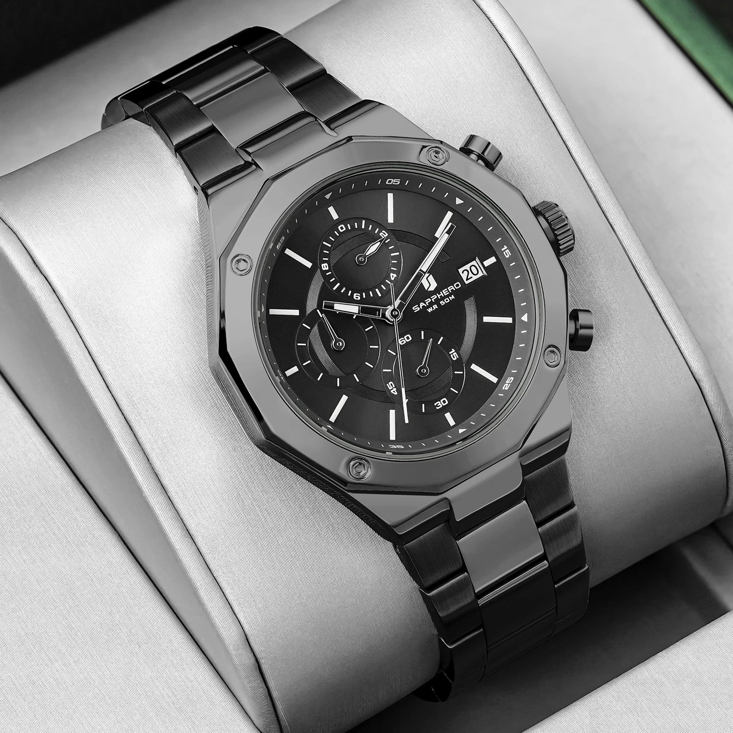 RBB Excellence Chronograph – Men's Luxury Sports Watch with Waterproof Design & Running Seconds