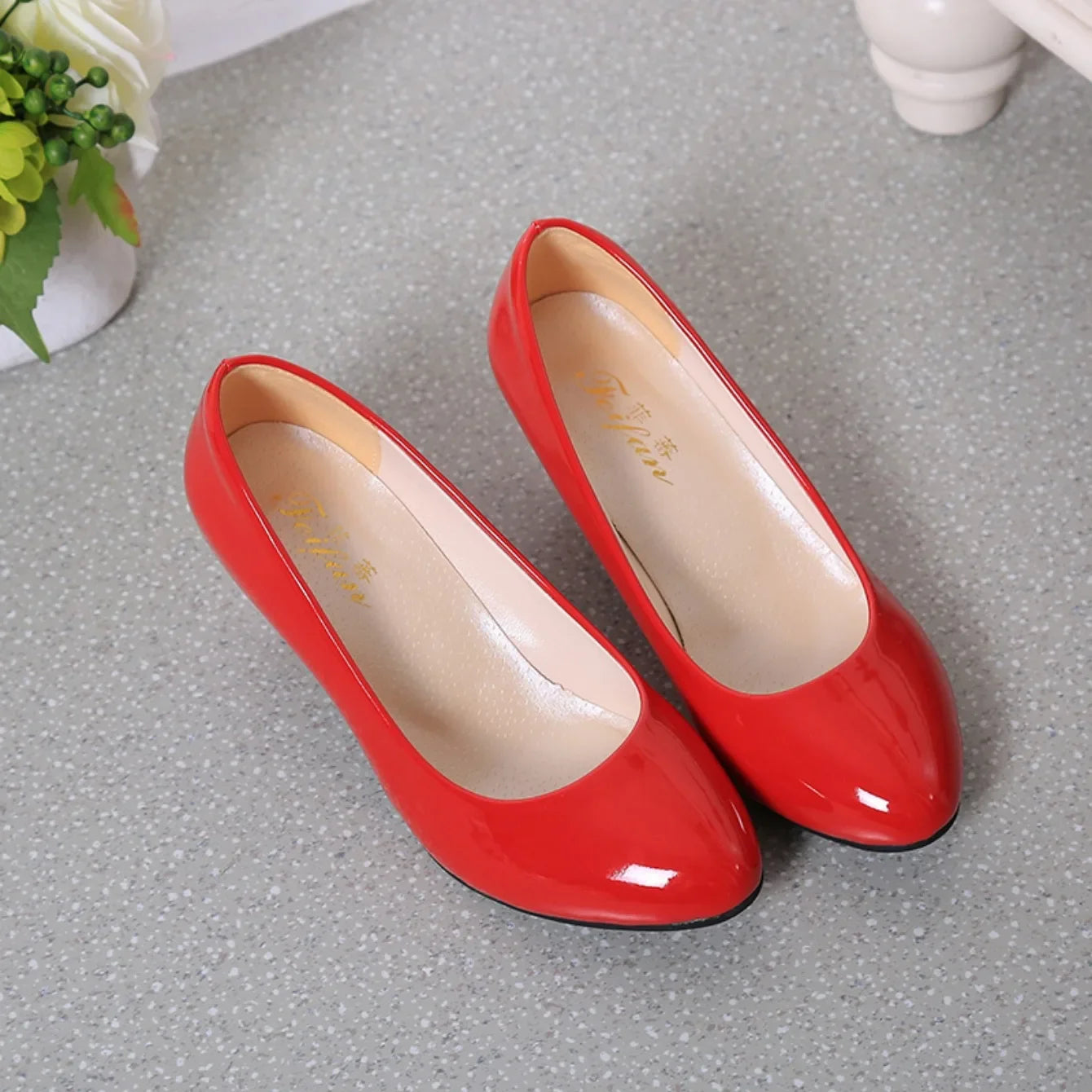 RBB Women’s Nude Pumps – Shallow Toe Low Heels for Office, Wedding & Party