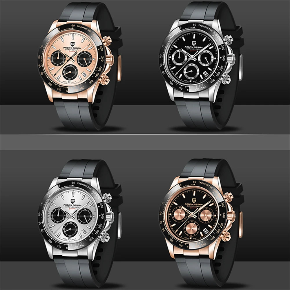 RBB DESIGN VK63 Men’s Quartz Chronograph Dive Watch – Luxury Sapphire Glass, Date Display, 100M Waterproof