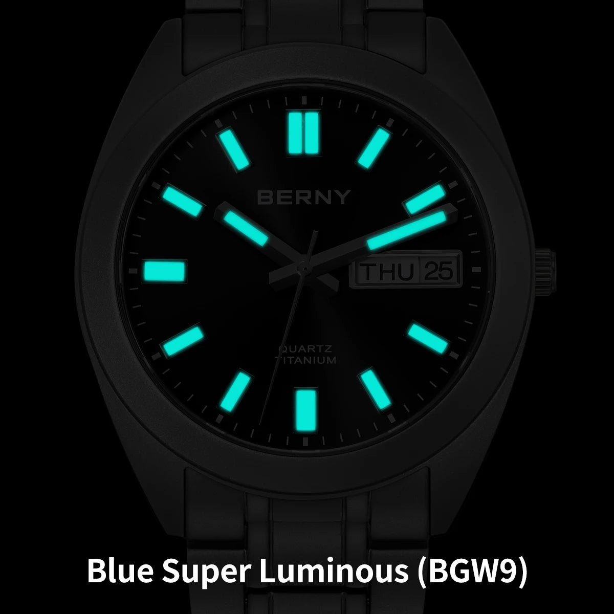 RBB Men's Titanium Sport Watch – Ultra Lightweight, Super Luminous, Sapphire Crystal, 10ATM Waterproof, Quartz Field Wristwatch