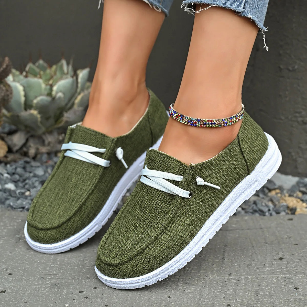 RBB Lightweight Women Canvas Shoes – Casual Sneakers Breathable Loafers with Soft Sole