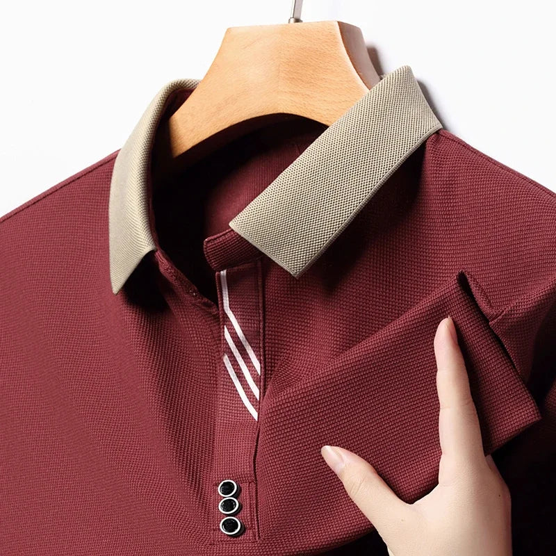 RBB Men's Solid Color Casual Short Sleeve Polo Shirt – Summer Comfortable Top for Business & Leisure