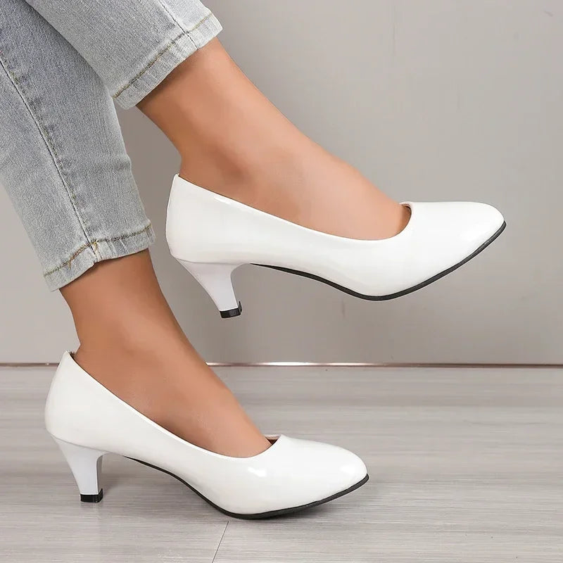 RBB Women’s Nude Pumps – Shallow Toe Low Heels for Office, Wedding & Party