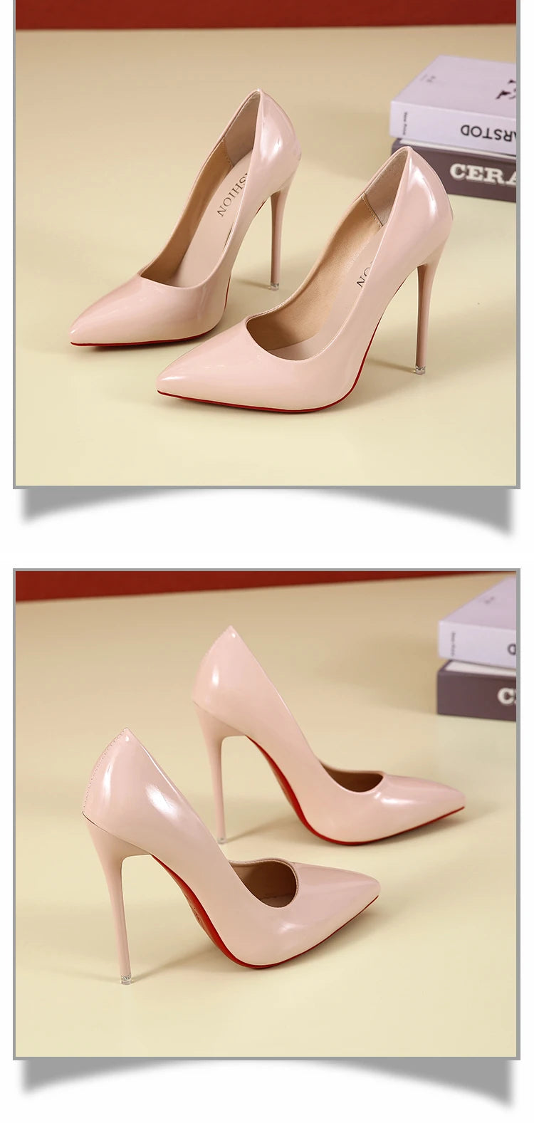RBB 12cm Colorful Patent Leather Stiletto Pumps - Women's Size 45