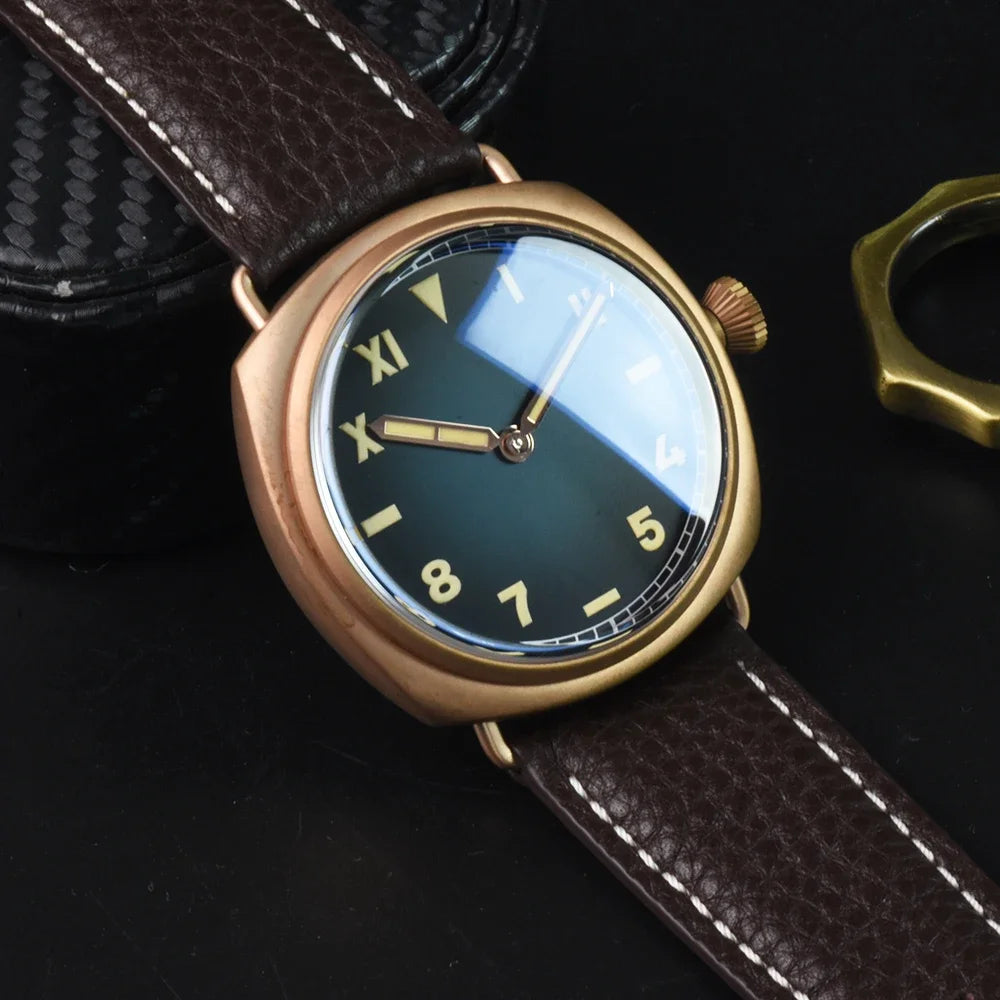 RBB Solid Bronze Men's Quartz Watch – Ronda 502 Movement, Sapphire Crystal, 20ATM Waterproof, Minimalist 2-Hand Design