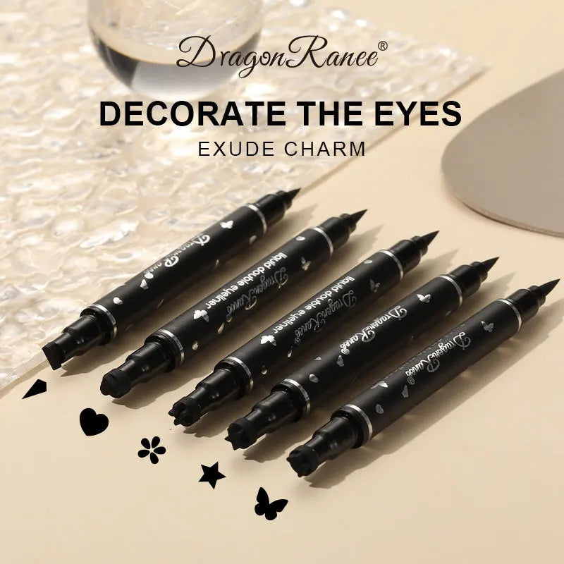 Double-Head Star Seal Eyeliner – Waterproof, Non-Smudge, Embellished Plum Eye Tail for Beginners