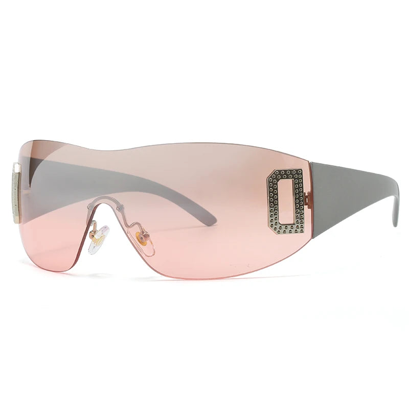 RBB Y2K One-Piece Sunglasses – Unisex UV400 Designer Punk Sports Shades