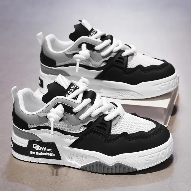 2025 Men’s Large-Size All-Season Soft Sole White Sneakers – Versatile Fashion Sports Shoes