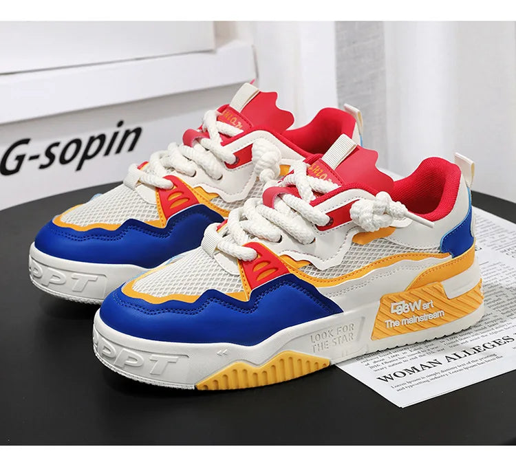 2025 Men’s Large-Size All-Season Soft Sole White Sneakers – Versatile Fashion Sports Shoes