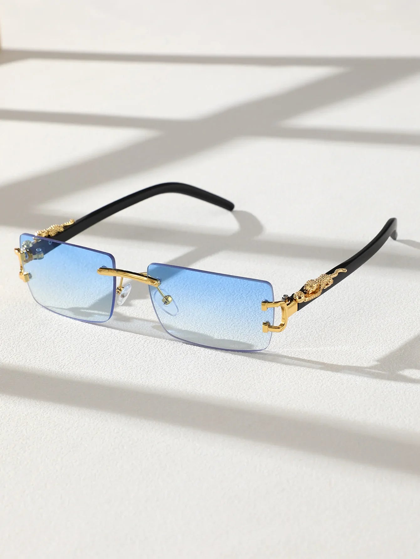 RBB Frameless Rectangular Fashion Sunglasses – Unisex Trendy Personalized Eyewear for Daily Wear