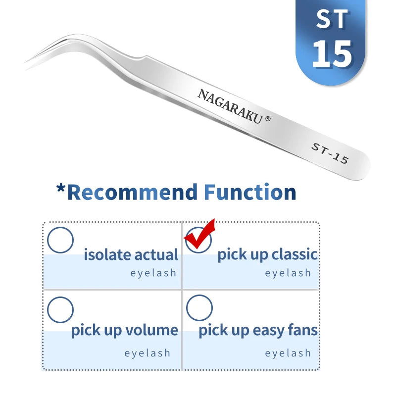 Stainless Steel Eyelash Extension Tweezers – 3D Precision Lash Applicator Tool