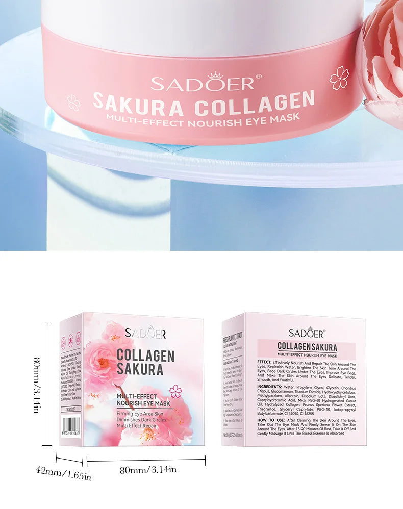 Collagen Eye Mask – 60pcs | Anti-Dark Circles, Eye Bag Removal & Firming Care