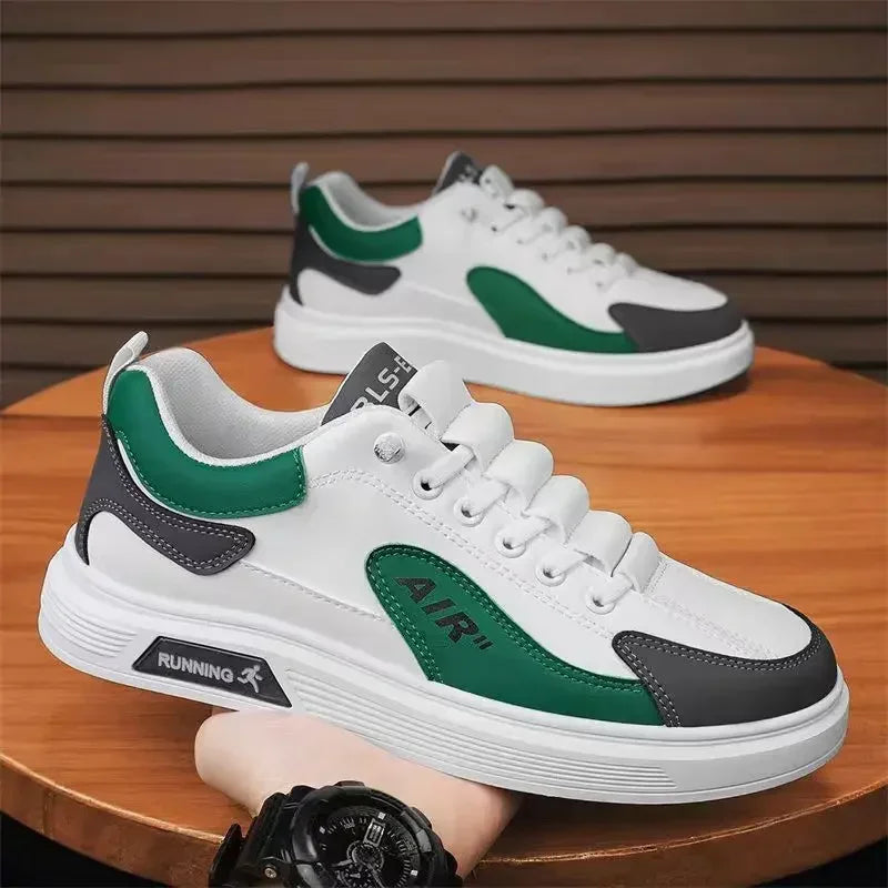 RBB 2025 Summer & Autumn Men’s Leather Low-Cut Running Shoes – Casual Fashion Sports Sneakers