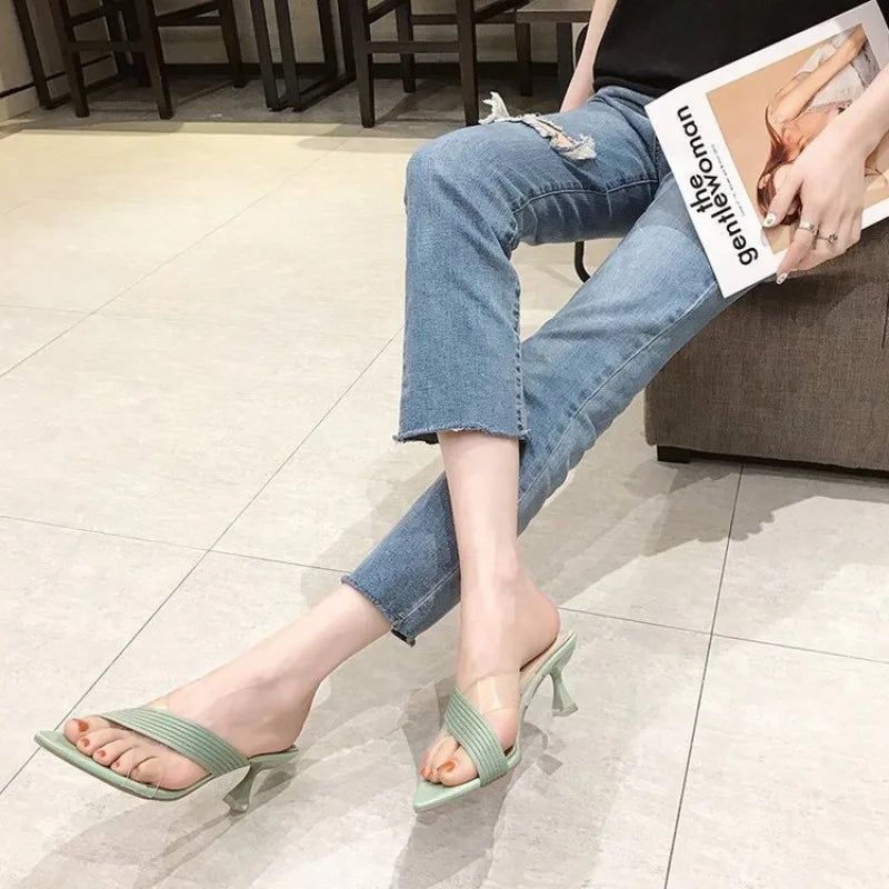 RBB Women’s Summer Pumps & Slides 2024 – Sexy Slip-On High Heels in Yellow, Green, Beige