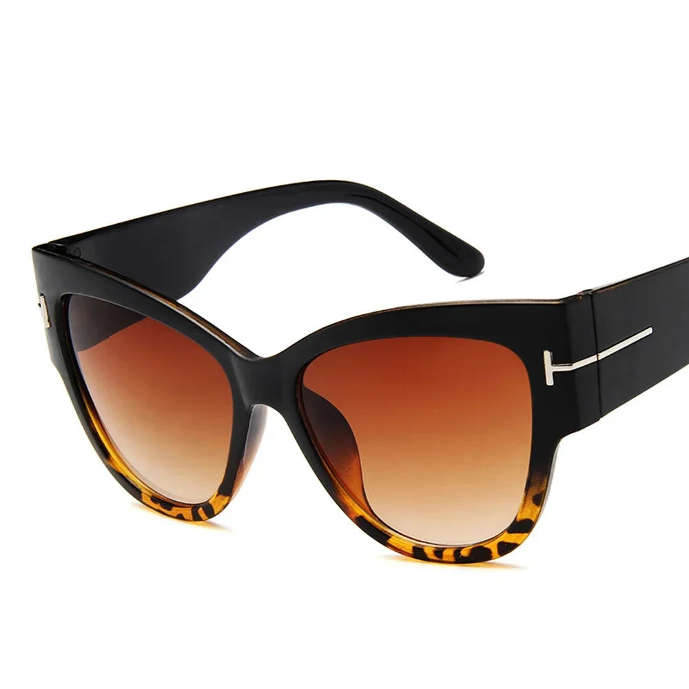 RBB Luxury Black Cat Eye Oversized Sunglasses for Women – 2024 Designer Gradient Shades