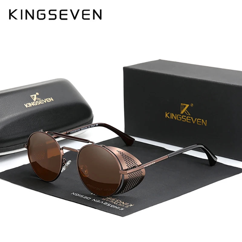 RBB Retro Steampunk Round Sunglasses – Polarized UV400 Gothic Vintage Eyewear