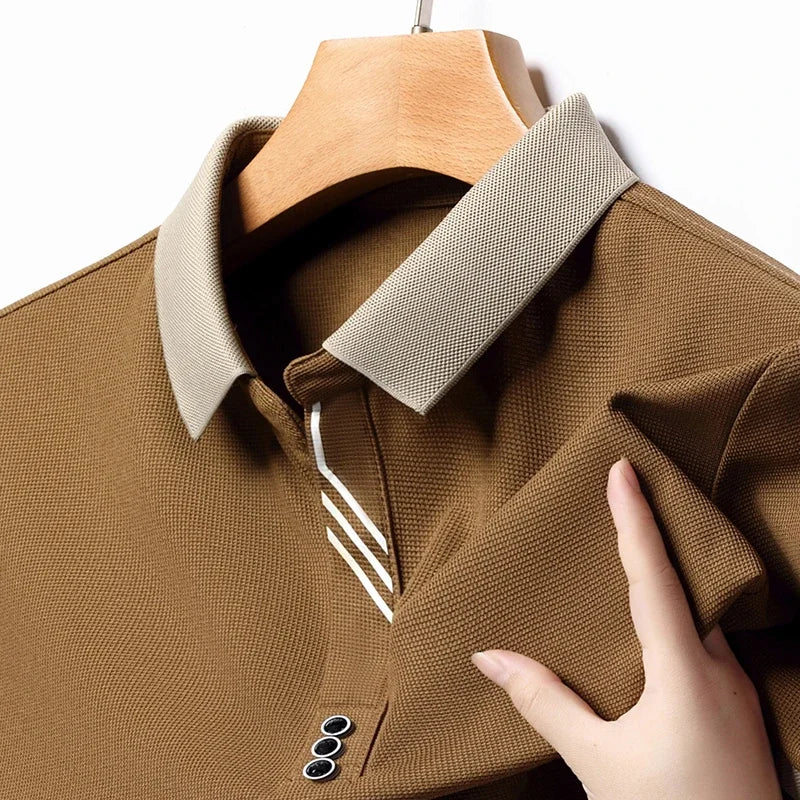 RBB Men's Solid Color Casual Short Sleeve Polo Shirt – Summer Comfortable Top for Business & Leisure