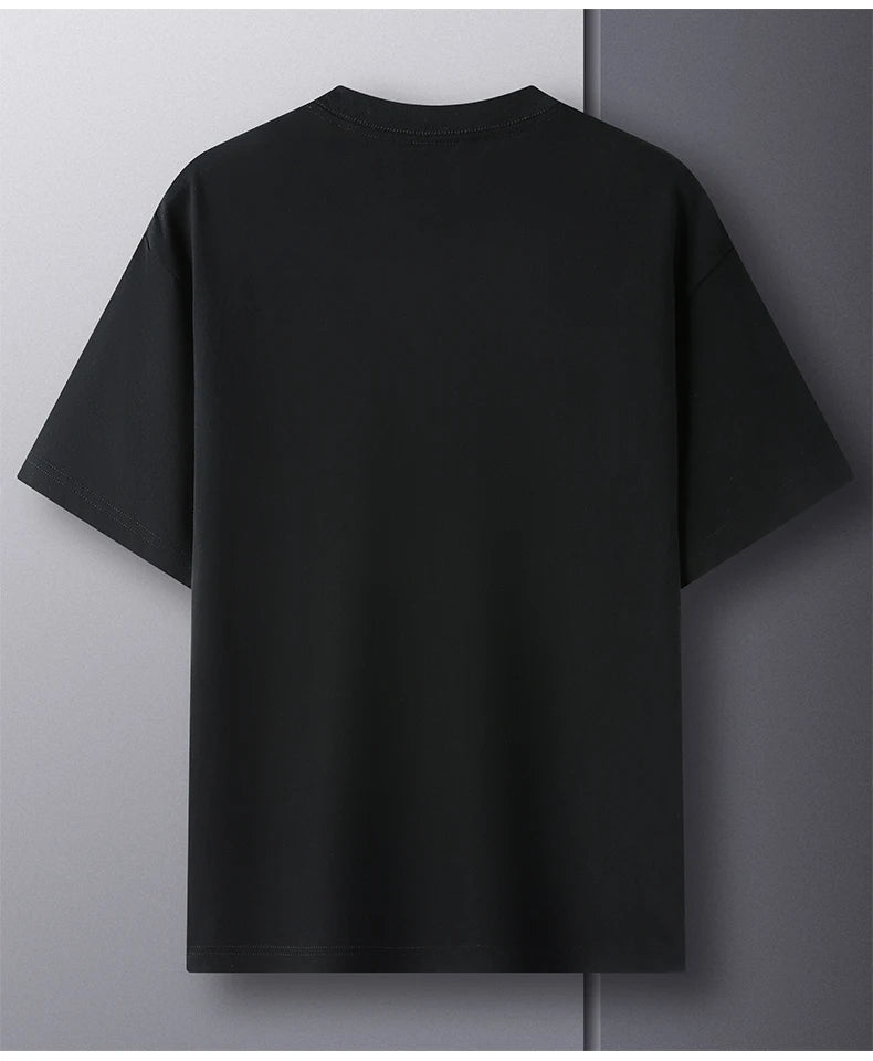 RBB Men’s 100% Pure Cotton Summer T-Shirt – High-End Fashionable Short Sleeve Round Neck, Breathable Half Sleeve Top
