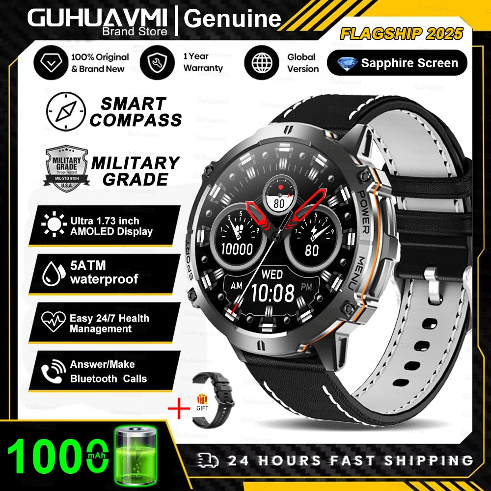 RBB X3 Rugged Smartwatch – 1000 mAh Battery, GPS Tracking & Bluetooth Calls