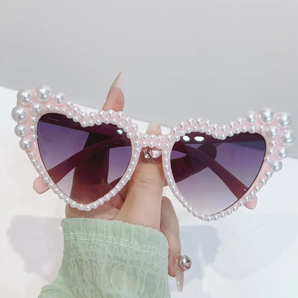 RBB Luxury Diamond Frame Heart Shape Sunglasses – Large UV400 Protection for Women