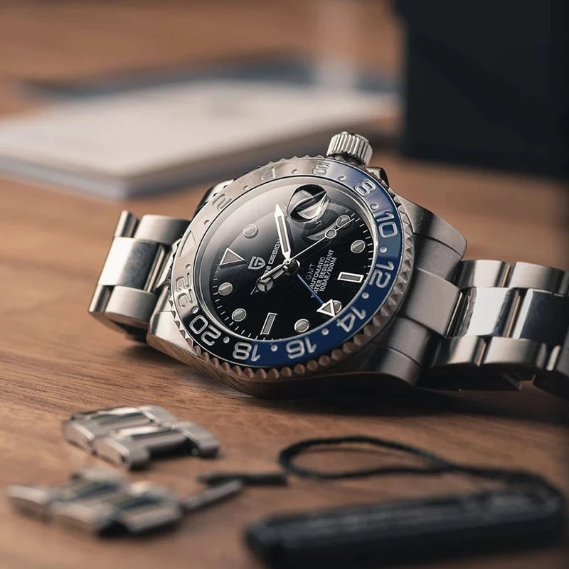 RBB DESIGN V3 Men's GMT Automatic Watch – 40MM Luxury Sapphire Mechanical Stainless Steel Waterproof Timepiece