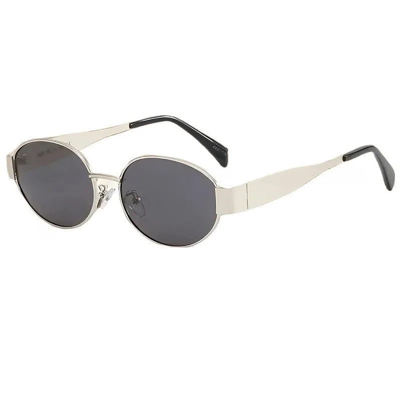 RBB Oval Metal Frame Sunglasses – 2 Pairs Unisex Fashion Eyewear for Daily Wear & Trendy Photography