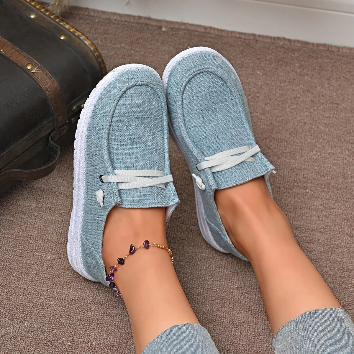 RBB Lightweight Women Canvas Shoes – Casual Sneakers Breathable Loafers with Soft Sole