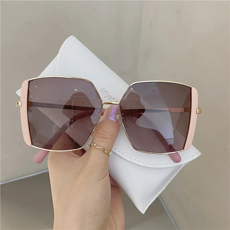 RBB Fashion Square Sunglasses – Women’s UV400 Designer Metal Eyewear
