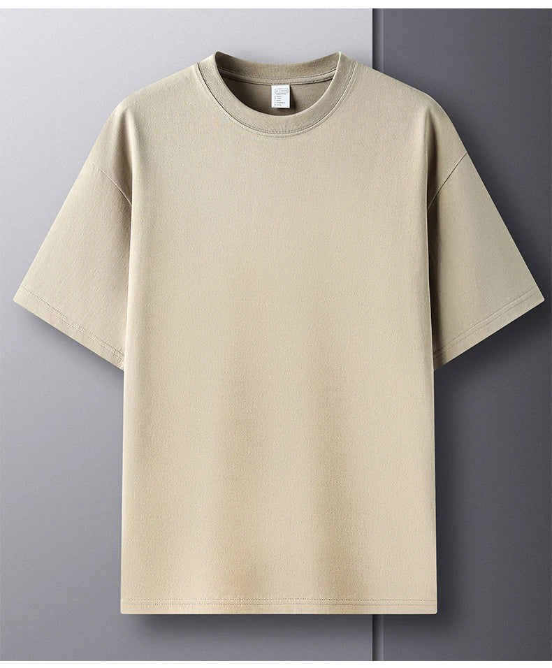 RBB Men’s 100% Pure Cotton Summer T-Shirt – High-End Fashionable Short Sleeve Round Neck, Breathable Half Sleeve Top