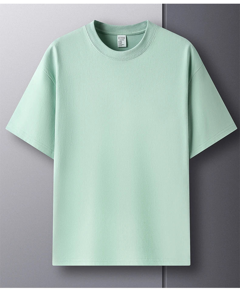 RBB Men’s 100% Pure Cotton Summer T-Shirt – High-End Fashionable Short Sleeve Round Neck, Breathable Half Sleeve Top