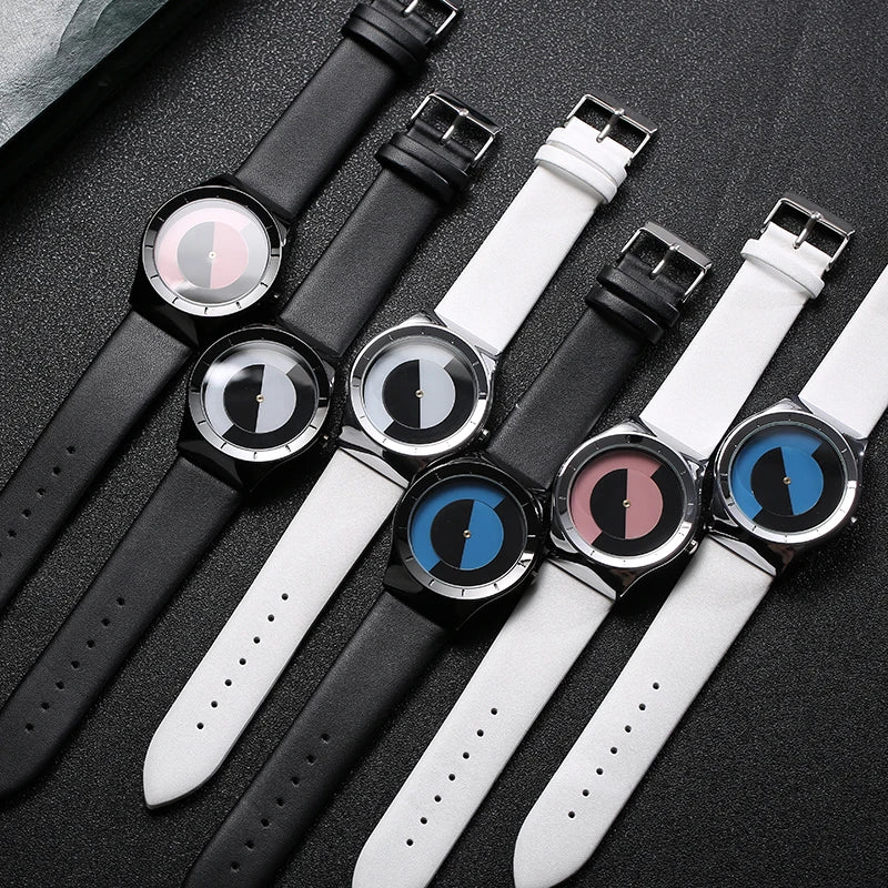 RBB Minimalist Unisex Quartz Watch – Conceptual Dial & Simple Design for Men & Women